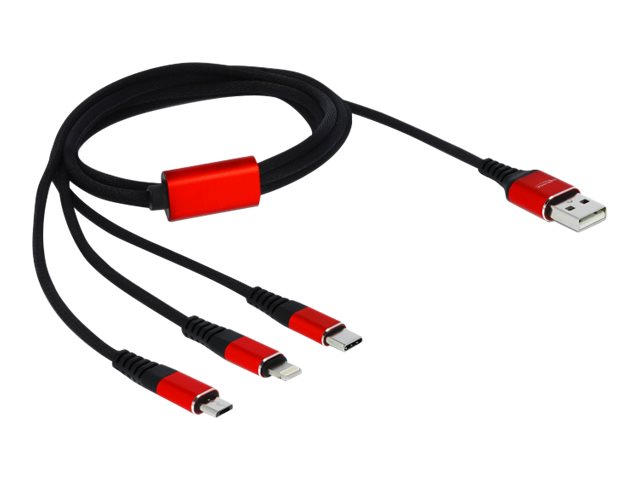 DELOCK USB 3in1 Ladekabel für Lightning/Micro-USB/USB C 1m