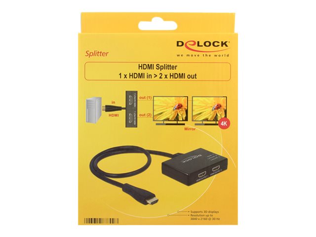 DELOCK HDMI Splitter 1 Eingang -> 2 Ausgänge 4K