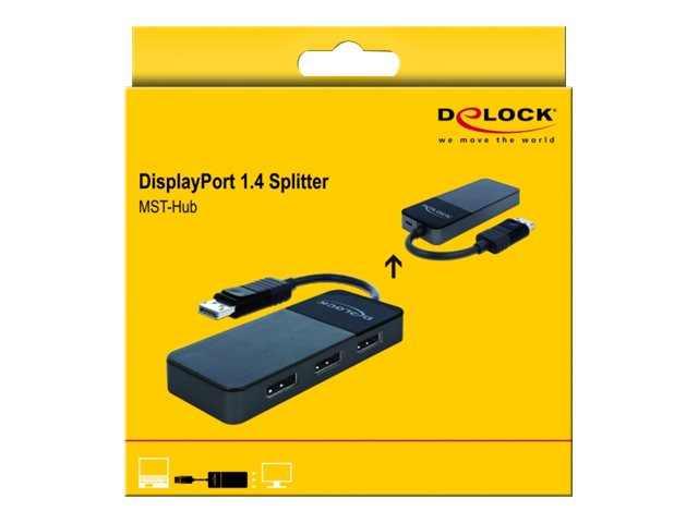 DELOCK DisplayPort 1.4 Splitter 1xDP in > 3xDP out