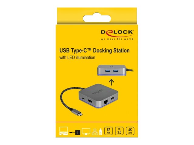 DELOCK Dockingstation USB Typ-C Mobilgeräte 4K HDMI/Hub/LAN/