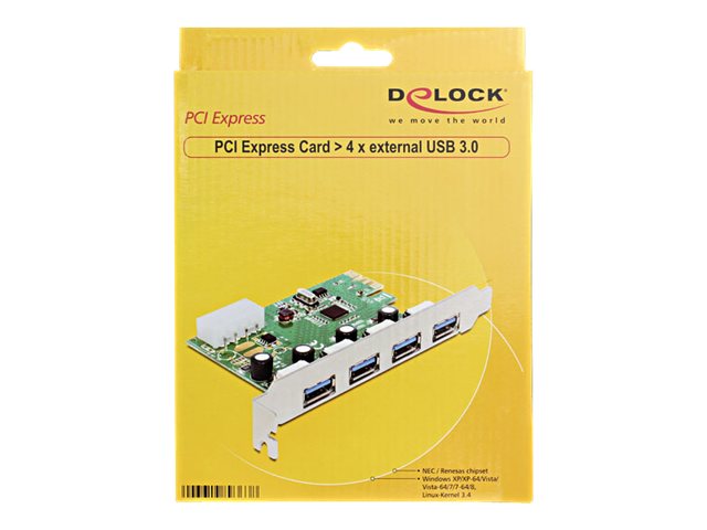 DELOCK PCI Expr Card 4x USB3.0 ext