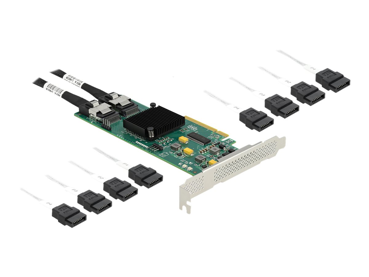 DELOCK 8 Port SATA PCI Express x8 Karte mit Anschlusskabel