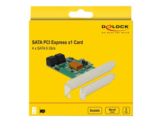 DELOCK 4 Port SATA PCI Express Karte