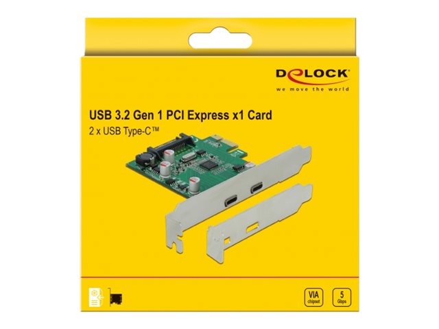 DELOCK PCI Expr x1 Karte > 2x ext SuperSpeed USB 3.2G1 C Bu