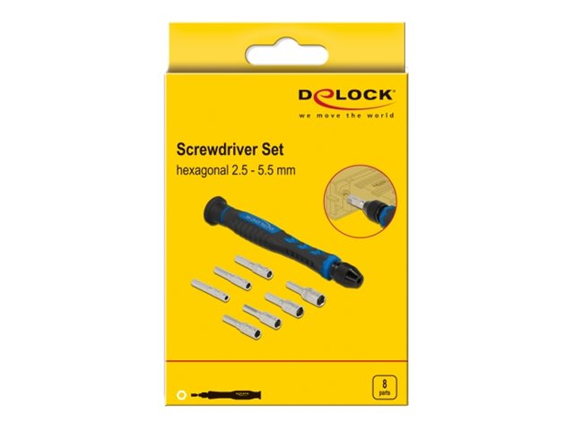 DELOCK Schraubendreherset 8-teilig Außensechskant Hohlschaft