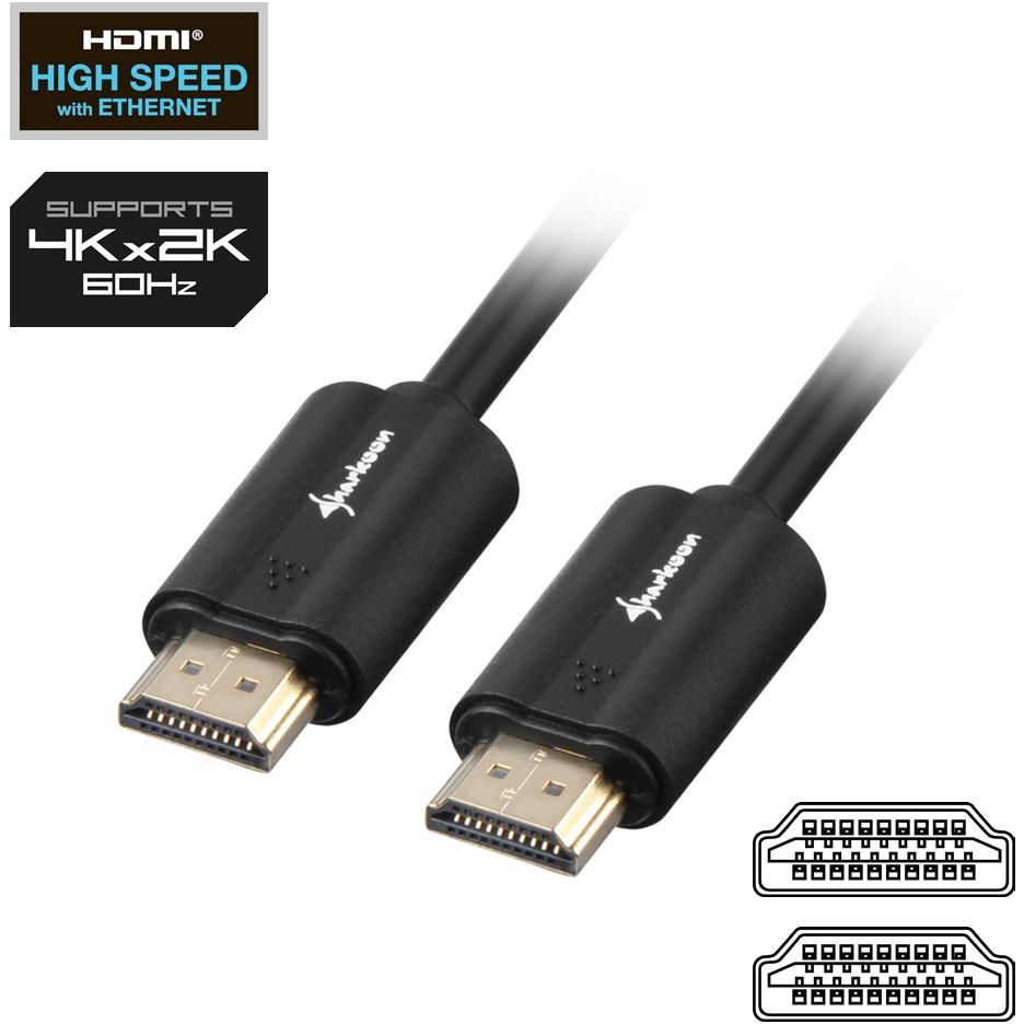 Sharkoon HDMI/HDMI 4K, 1m HDMI cable