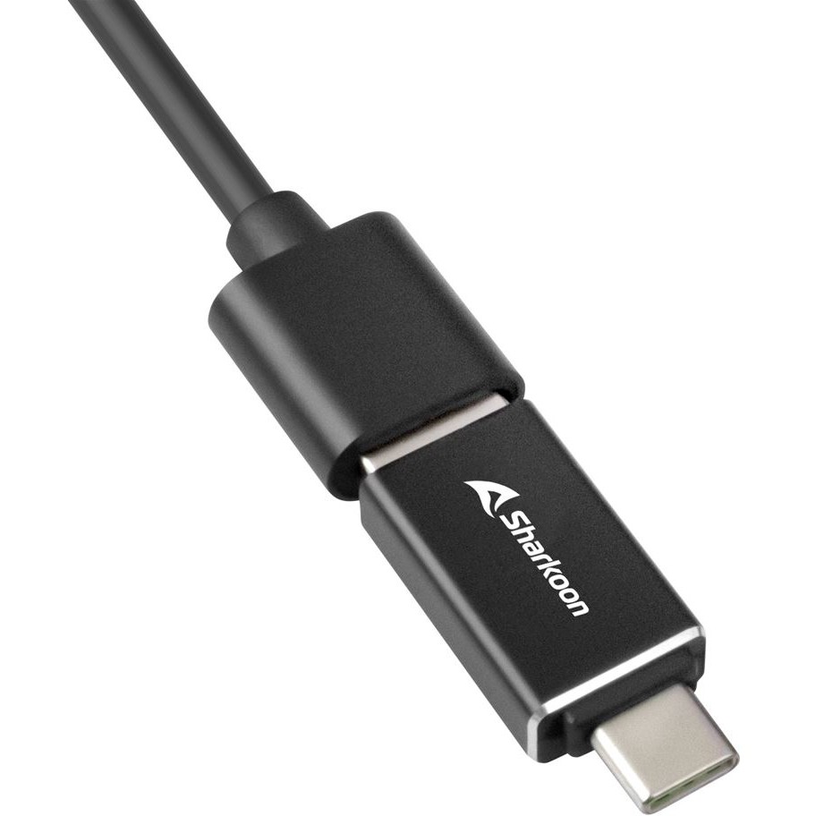 Sharkoon USB-Hub 4xUSB3.2 45cm Kabel Aluminium schwarz