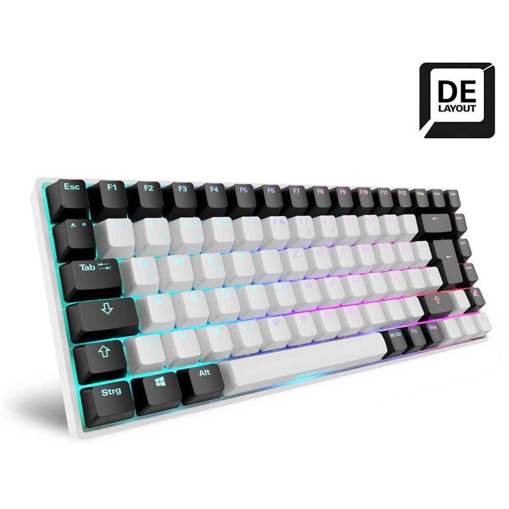 Sharkoon Gaming Tastatur Skiller SGK50S3 weiß-gelb RGB    DE