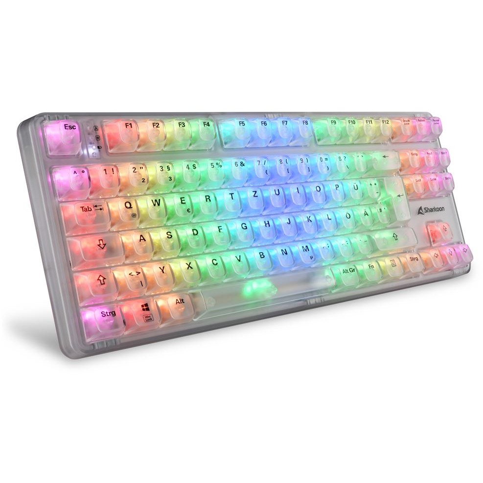 Sharkoon Gaming Tastatur Crystal Shark   weiß             DE