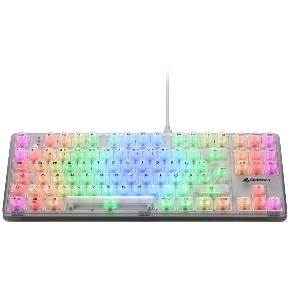 Sharkoon Gaming Tastatur Crystal Shark   weiß             DE
