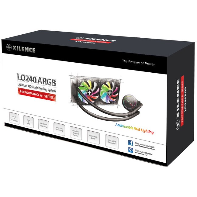 Xilence LQ240.ARGB AMD und Intel AiO 240mm Wasserkühlung, ARGB PWM, 300W TDP