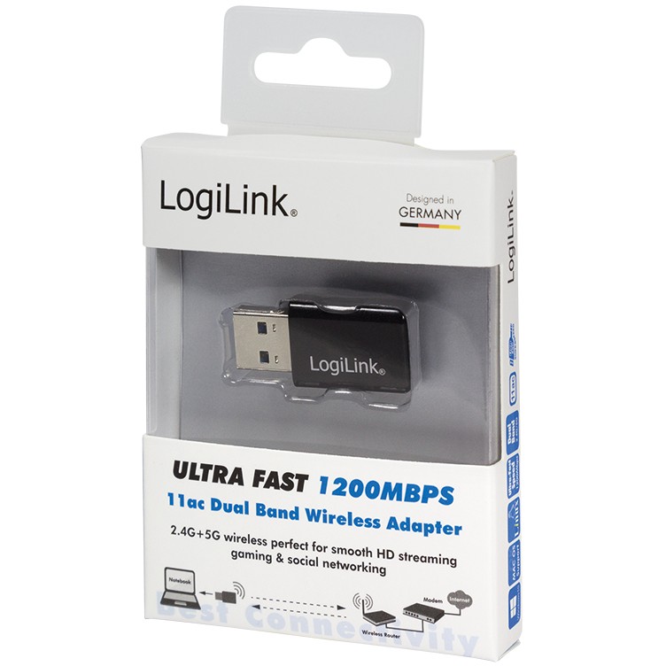 Logilink Adapter USB 3.0 1200 MBit/s 11a Dual Band schwarz