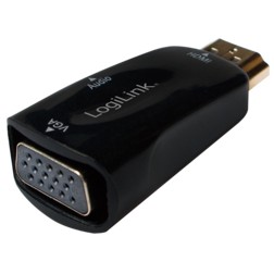 Logilink HDMI Adapter A/M zu VGA/F + 3,5 mm/W, 1080p, schw.