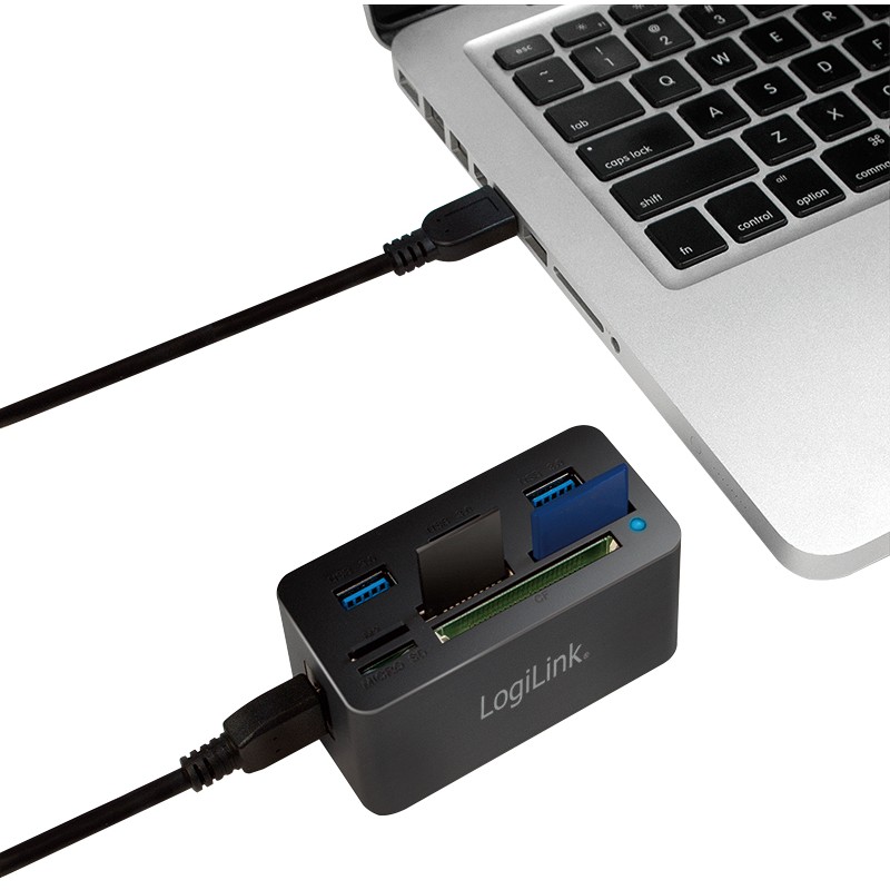 Logilink Card Reader extern mit 3xUSB 3.0 HUB AiO Cardreader