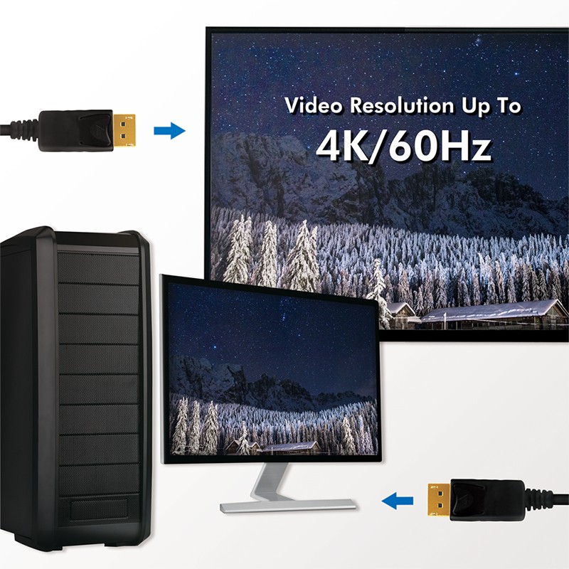 Logilink DisplayPort-Kabel, DP/M  4K/60 Hz CCS schw. 2 m