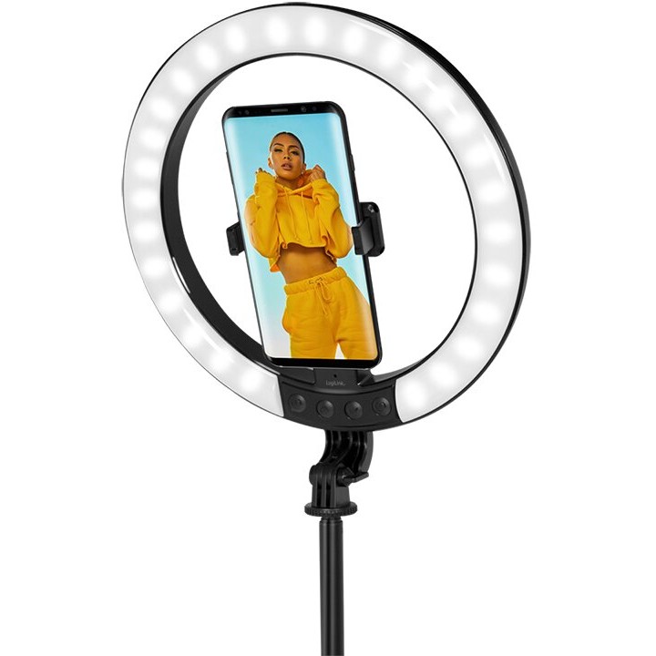 Logilink Smartphone-Ringlicht m.Selfie-Stick-Stativ,DM 20cm