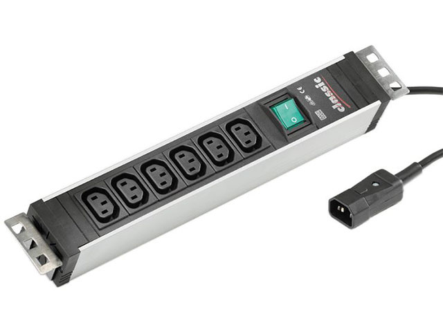 BACHMANN Kaltgerätesteckdosenleiste 6x C13 Buchse, C14 Stecker