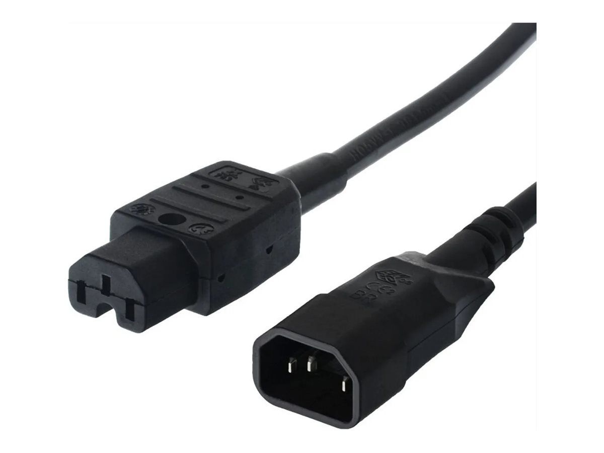 BACHMANN Netzkabel Kaltgerätestecker-Stecker auf Warmgeräte-Kupplung, IEC320 C14/C15, schwarz, 1,5 m