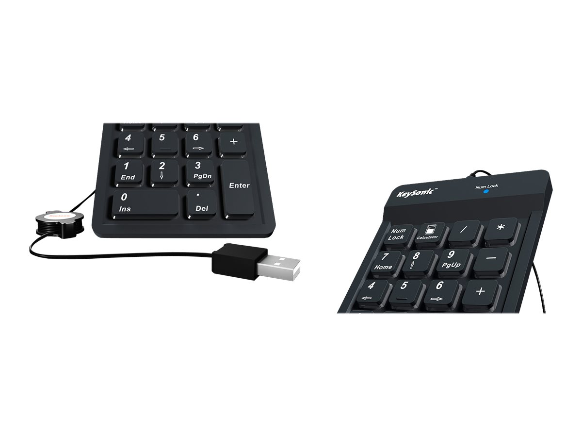 KeySonic ACK-118BK Numerische Tastatur Universal USB Schwarz