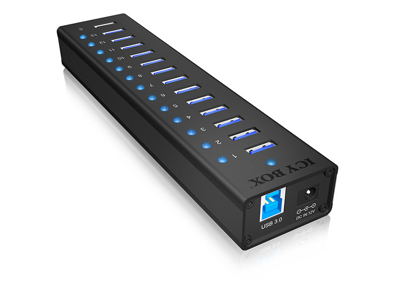 Hub 13-Port IcyBox USB 3.0 IB-AC6113 mit USB Ladeanschluss