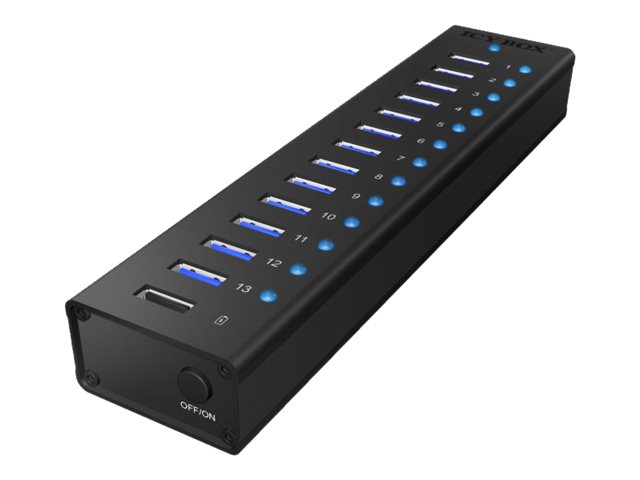 Hub 13-Port IcyBox USB 3.0 IB-AC6113 mit USB Ladeanschluss