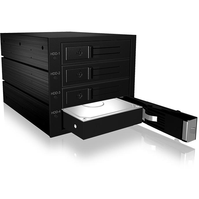 ICY BOX IB-564SSK 3x 5,25 Speicherlaufwerkbehälter Schwarz