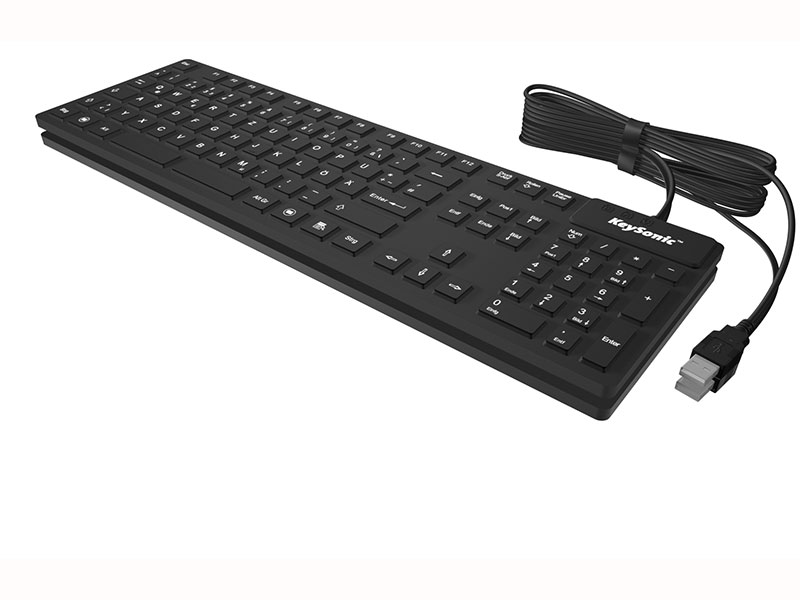 KeySonic Industrie-TAS, 105 Tasten, USB, BK, KSK-8030 IN(FR)