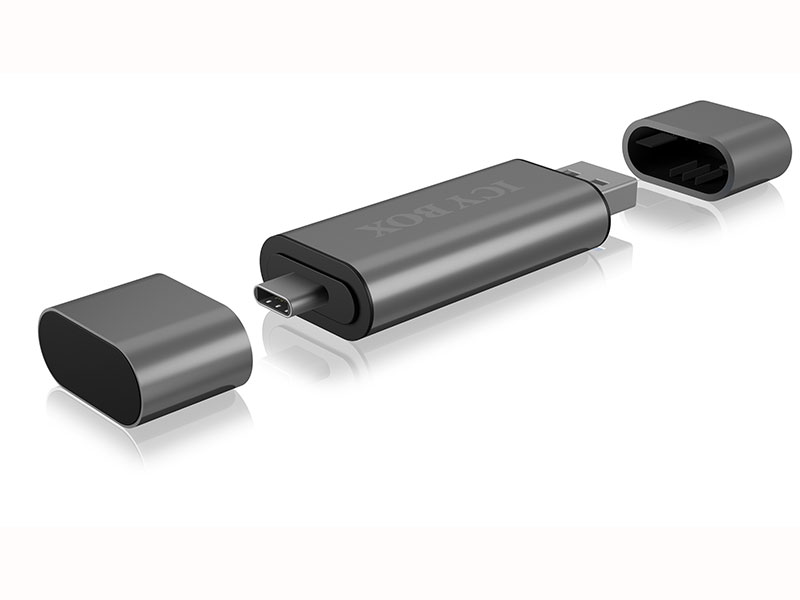 Adapter IcyBox ext. Kartenleser USB/microUSB/USB-C > SD/mSD retail