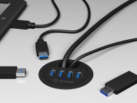 ICY BOX IB-HUB1403 USB 3.2 Gen 1 (3.1 Gen 1) Type-A 5000 Mbit/s Schwarz