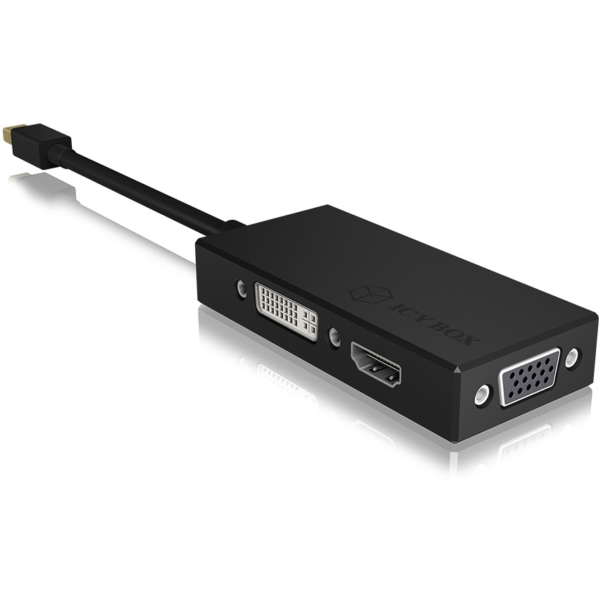 Adapter IcyBox 3in1 Mini DisplayPort St. -> 1x VGA/HDMI/ Bu. retail