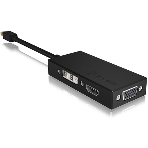 Adapter IcyBox 3in1 Mini DisplayPort St. -> 1x VGA/HDMI/ Bu. retail