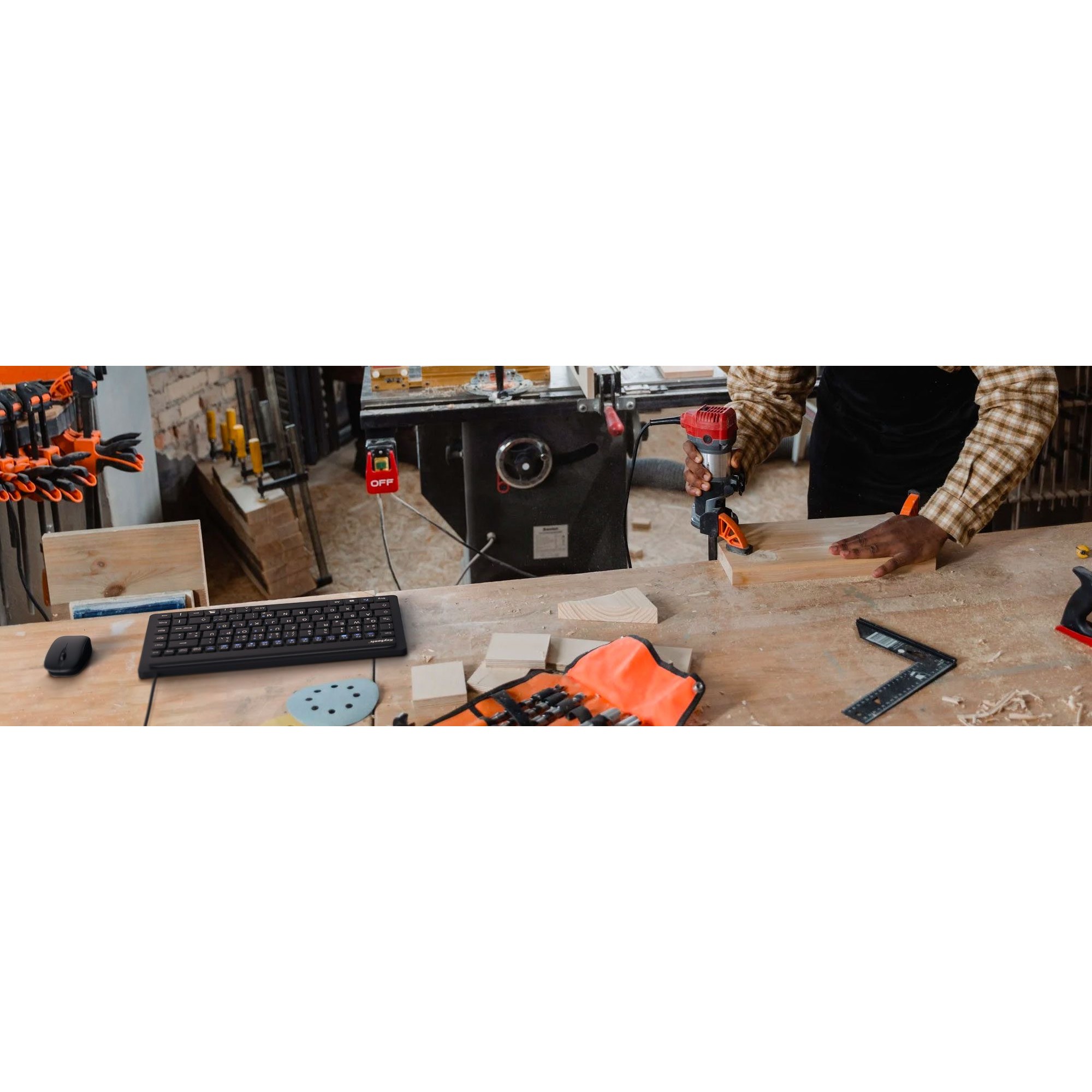 KeySonic KSK-3230 IN (US) Tastatur Industriell USB QZERTY US Englisch Schwarz