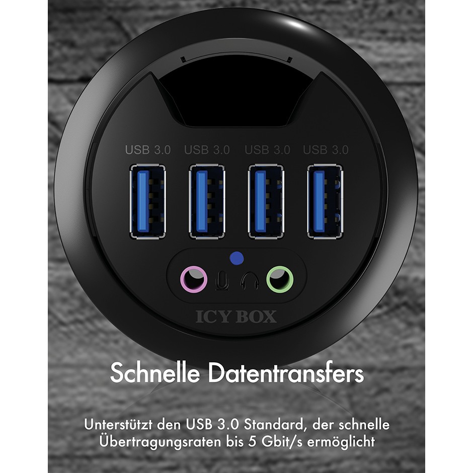 ICY BOX IB-Hub1403a Tisch-Hub