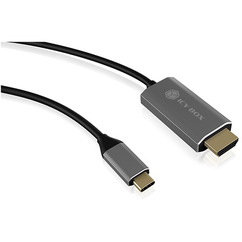 ICY BOX IB-CB020-C HDMI-Kabel 1,8 m HDMI Typ A (Standard) Schwarz, Silber