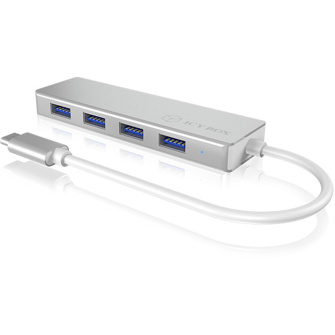 ICY BOX IB-HUB1425-C3 USB 3.2 Gen 1 (3.1 Gen 1) Type-C 5000 Mbit/s Silber