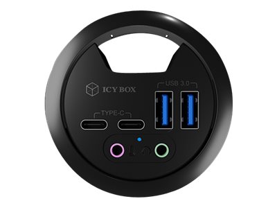 ICY BOX IB-HUB1403B Steckdose Anthrazit