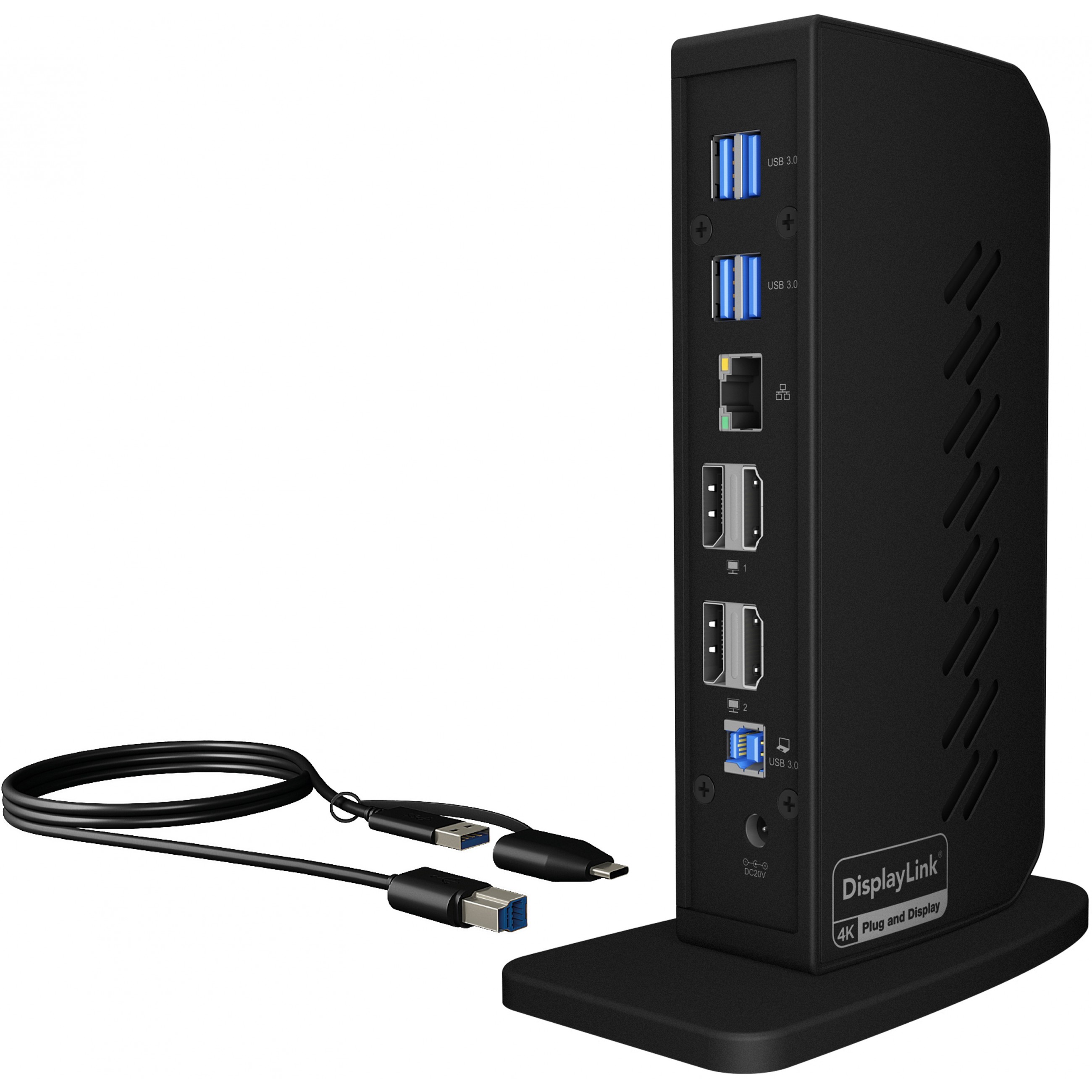 ICY BOX IB-DK2252AC Kabelgebunden USB 3.2 Gen 1 (3.1 Gen 1) Type-C Schwarz