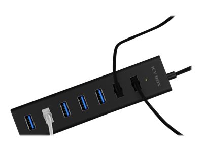 ICY BOX IB-HUB1700-U3 USB 3.2 Gen 1 (3.1 Gen 1) Type-A 5000 Mbit/s Schwarz