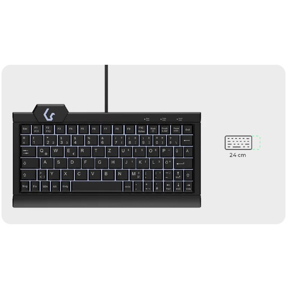 KeySonic KSK-3010ELC (DE) Tastatur Haus USB QWERTZ Deutsch Schwarz