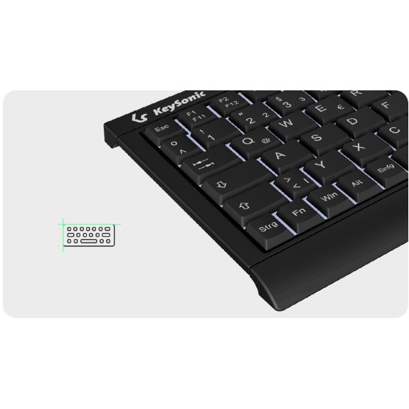 KeySonic KSK-3011ELC (DE) Tastatur Haus USB QWERTZ Deutsch Schwarz