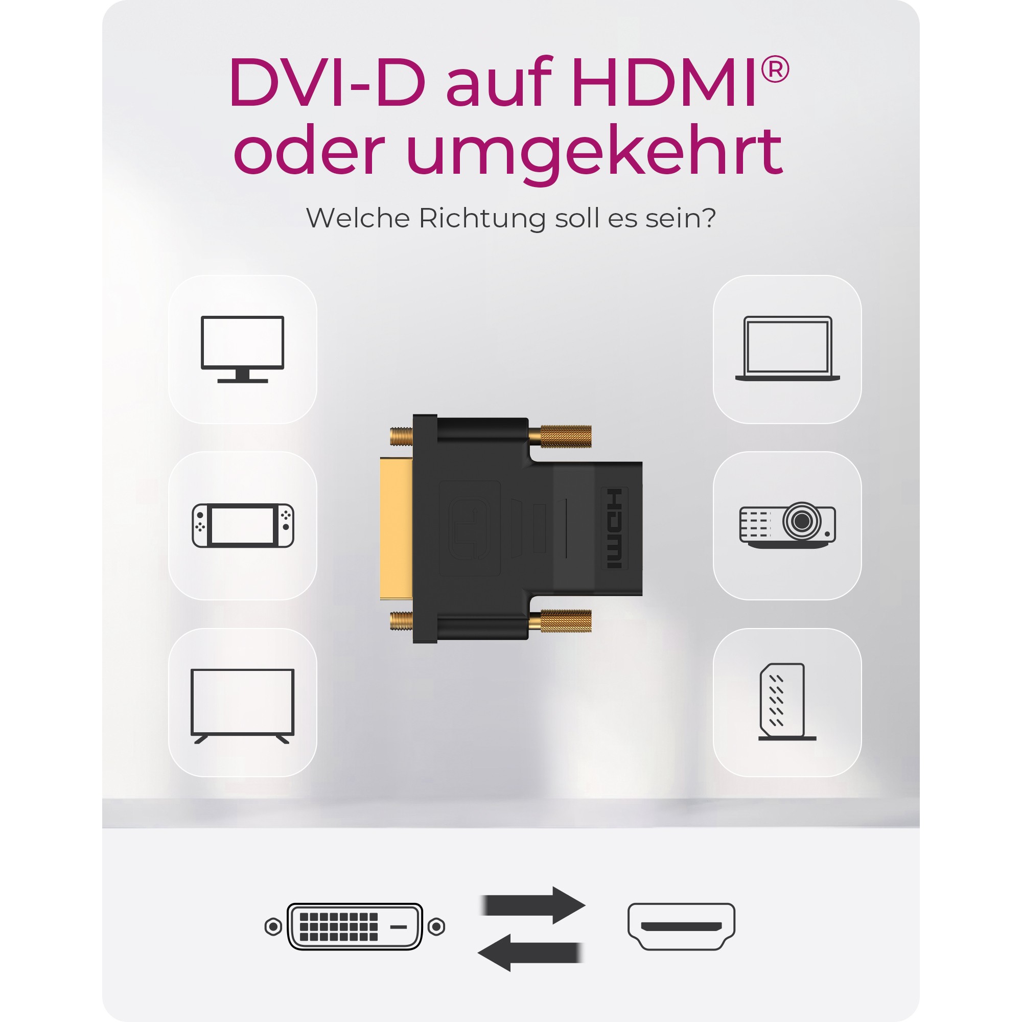 ICY BOX IB-AC552 DVI-D HDMI Typ A (Standard)