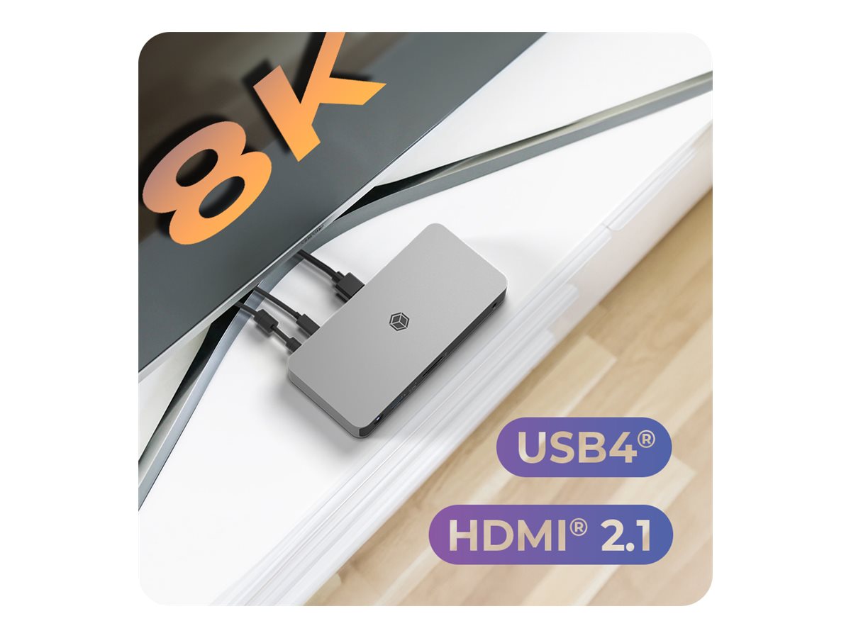 ICY BOX 10-in-1 USB4 Notebook DockingStation mit zweifacher Videoausgabe