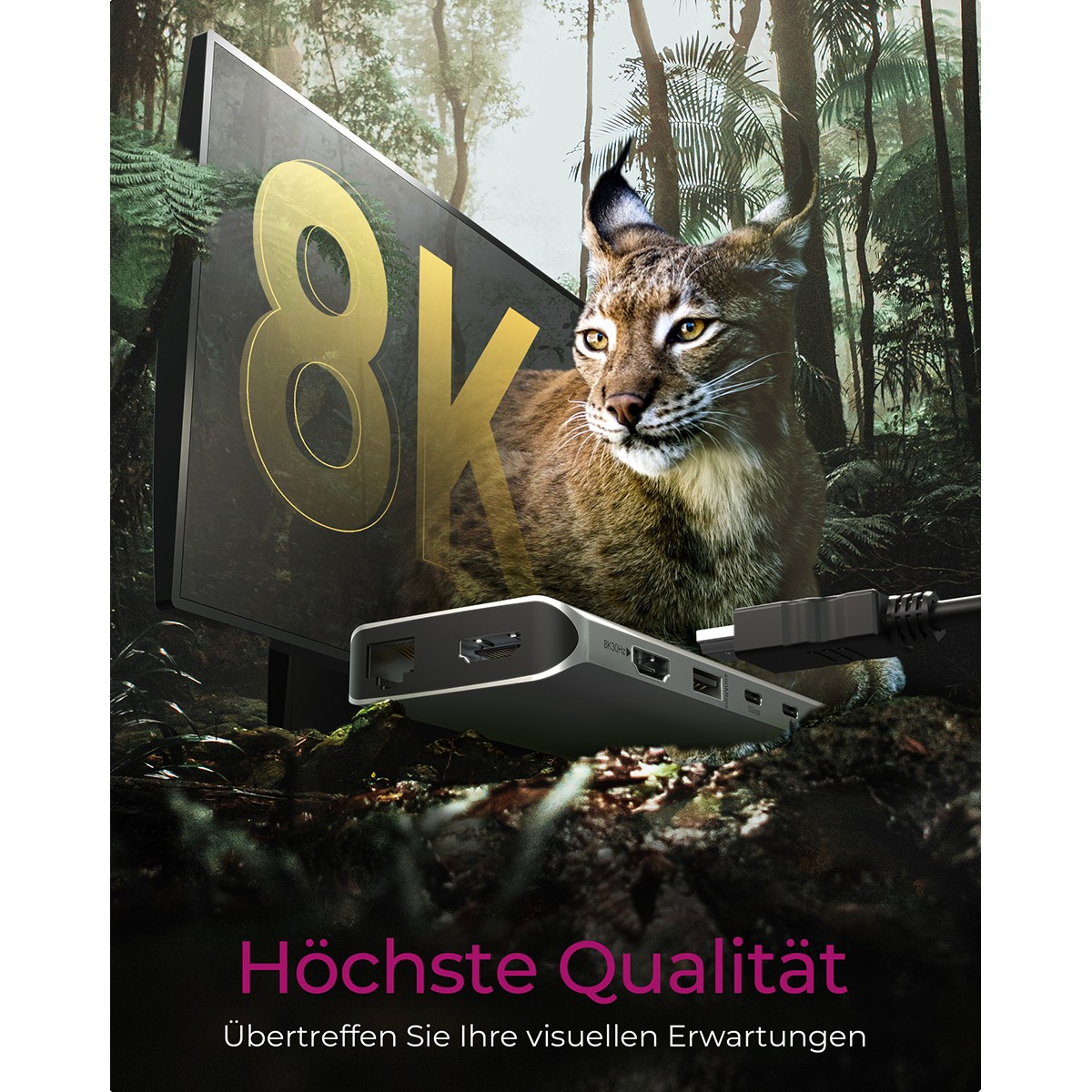 ICY BOX IB-DK4061-CPD Kabelgebunden USB 3.2 Gen 1 (3.1 Gen 1) Type-C Grau