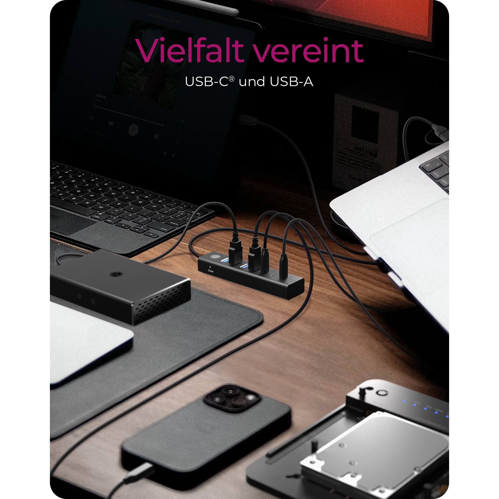 Hub IcyBox 7-Port IB-HUB1737-C3 USB 3.2 Type-C/Type-A