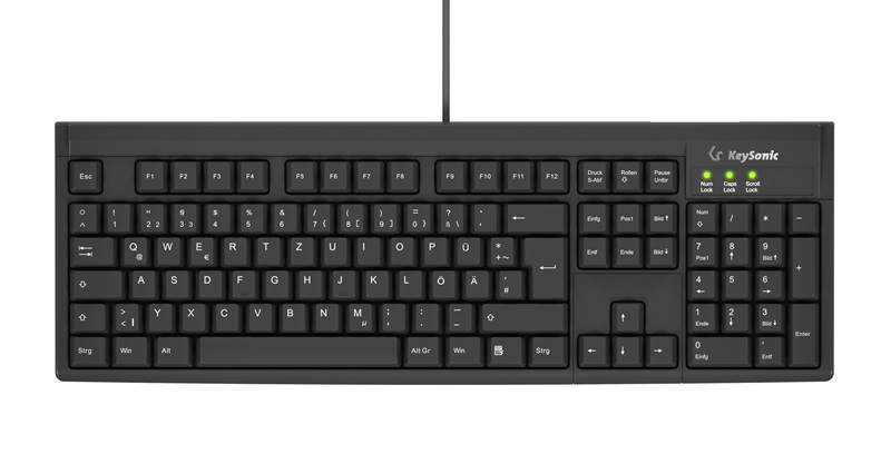 KEYSONIC KSK-8008U-IP Tastatur wasserf.