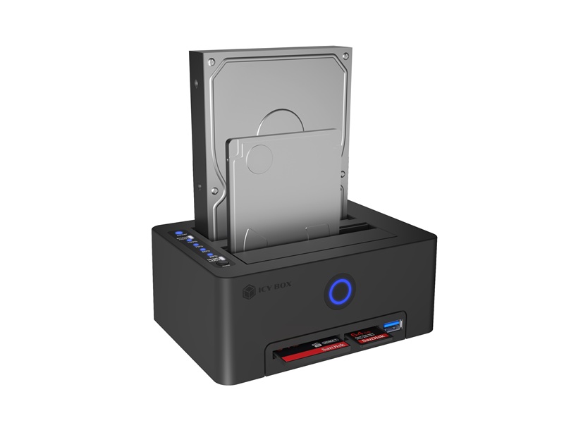 Docking- & Klonstation IcyBox HDD mit Kartenleser