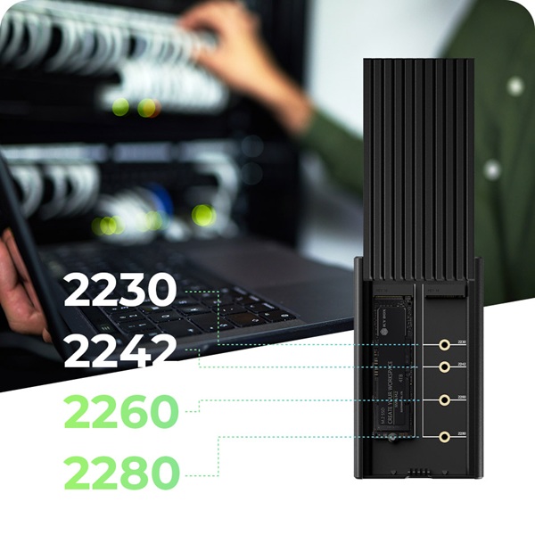Geh. IcyBox USB 3.2 Gen2x2 Type-C 2-fach M.2 PCle NVMe
