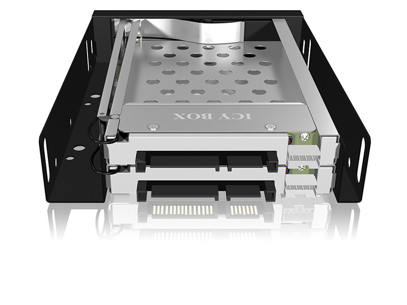 ICY BOX IB-2227StS 8,89 cm (3.5) Speicherlaufwerkbehälter Schwarz