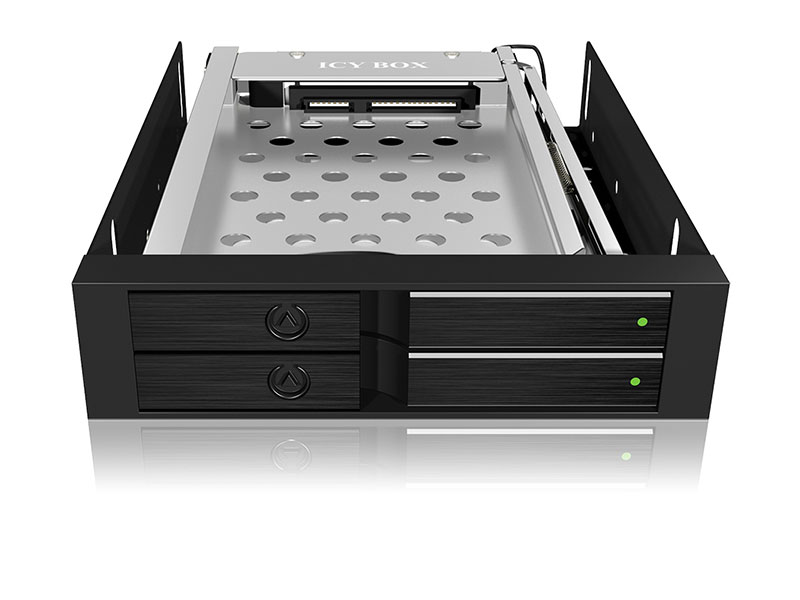 ICY BOX IB-2227StS 8,89 cm (3.5) Speicherlaufwerkbehälter Schwarz
