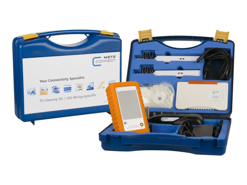 METZ CONNECT LWL-Reinigungskoffer mit Monitor
